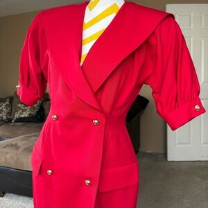 Classiques for Nordstrom vintage red double-breasted blazer dress